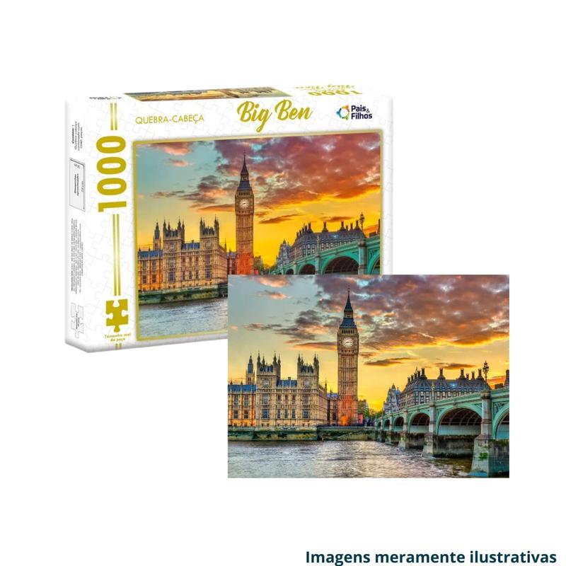 Jogo Quebra-Cabeça Puzzle Big Ben Londres 8+ anos Pais e Filhos